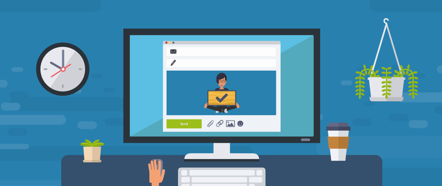 An email animated with an appearing image of a Chanel chain.